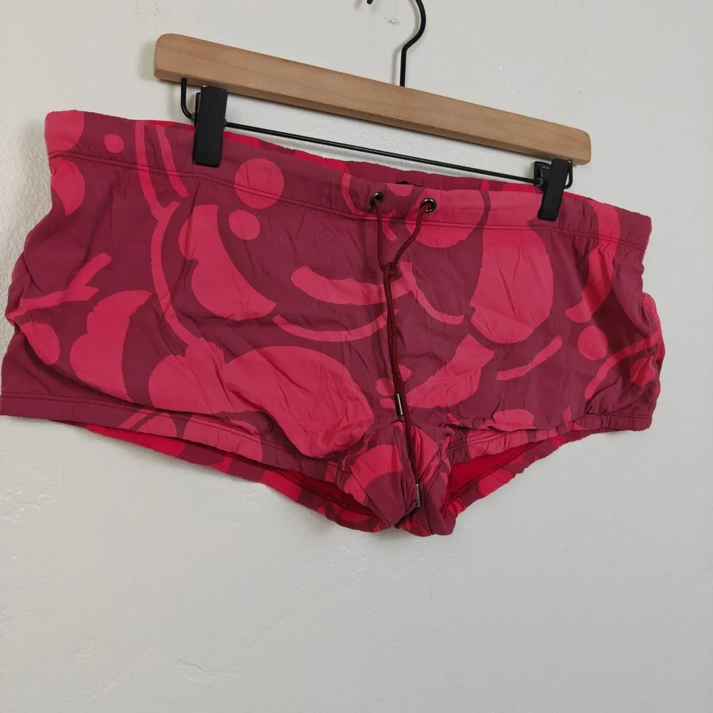 Vintage 90s Gucci Mens Swim Short Large Pink Abstract Drawstring Luxury Tom Ford